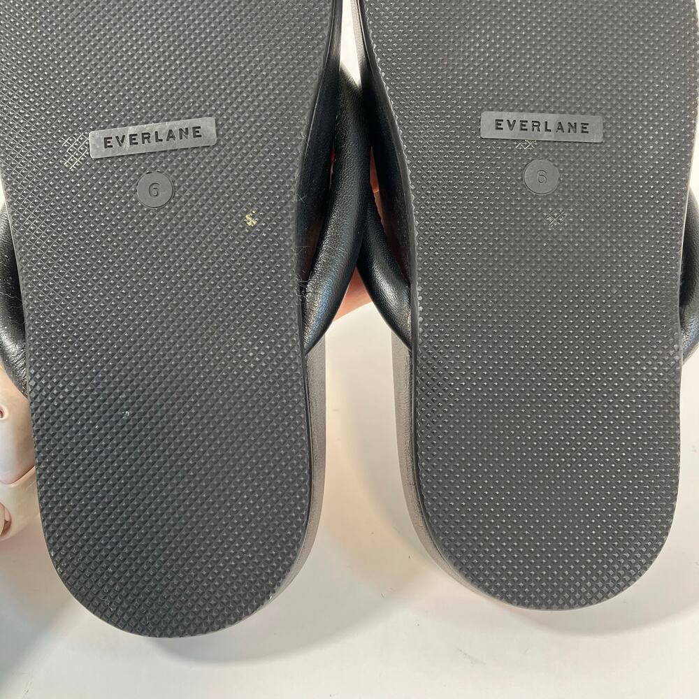 Everlane The Form Thong Sandals Black Italian Nappa Leather Womens Sz 6 NWOT - Picture 14 of 15